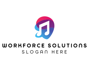 Multicolor Gradient Note  logo design