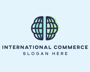 International Brain Globe logo design