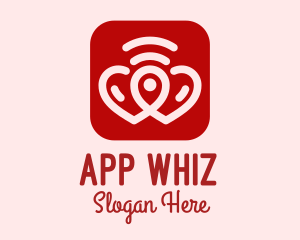 Heart Signal Location App logo design