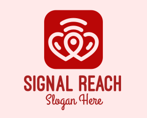 Heart Signal Location App logo design