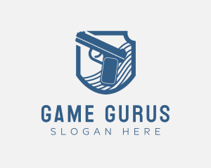 Blue Gun Weapon Logo