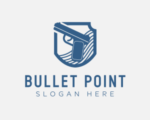 Blue Gun Weapon logo