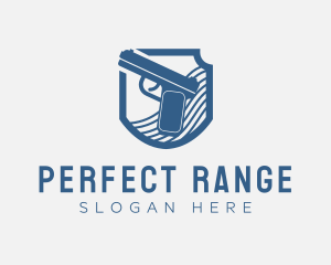 Blue Gun Weapon logo design