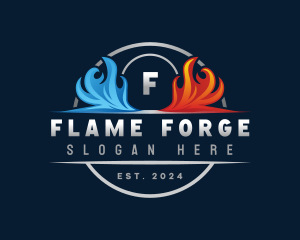 Fire Ice HVAC logo design