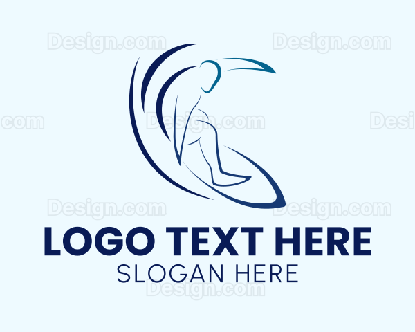 Tropical Ocean  Surfing Logo