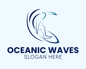 Tropical Ocean  Surfing logo design