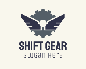 Mechanical Gear Wings logo design