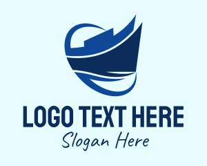 Silhouette - Blue Silhouette Ship logo design