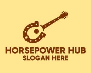 Brown Horseshoe Guitar logo design