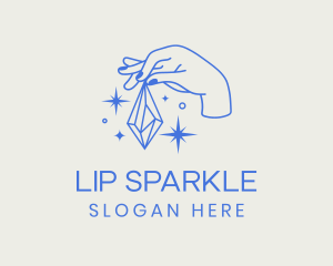 Sparkle Crystal Hand  logo design