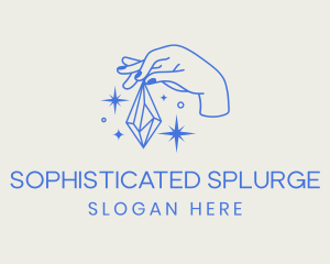 Sparkle Crystal Hand  logo design