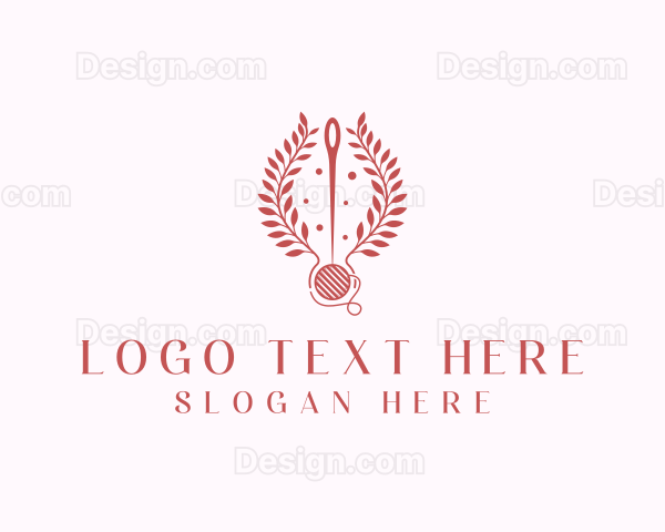 Sewing Thread Wreath Logo