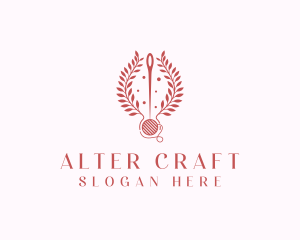 Sewing Thread Wreath  logo design