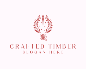 Sewing Thread Wreath  logo design