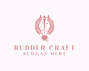 Sewing Thread Wreath  logo design