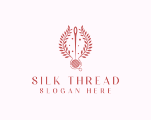 Sewing Thread Wreath  logo design