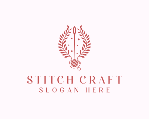 Sewing Thread Wreath  logo design