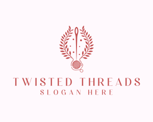 Sewing Thread Wreath  logo design