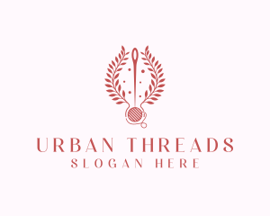 Sewing Thread Wreath  logo design