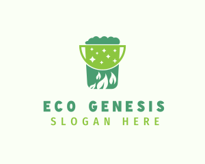 Housekeeping Eco Bucket  logo design