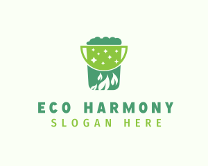 Housekeeping Eco Bucket  logo design