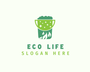 Housekeeping Eco Bucket  logo design