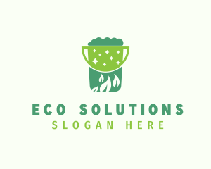 Housekeeping Eco Bucket  logo design