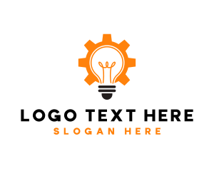 Light bulb Cogwheel logo