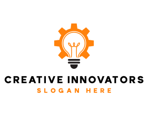 Light bulb Cogwheel logo