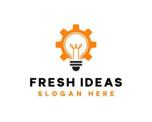 Light bulb Cogwheel logo design