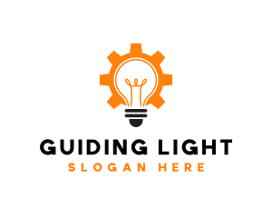 Light bulb Cogwheel logo design