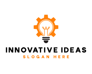 Light bulb Cogwheel logo design