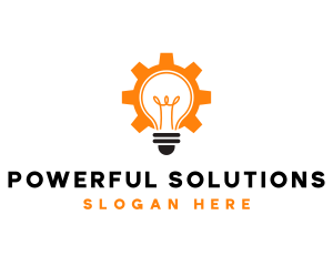 Light bulb Cogwheel logo design