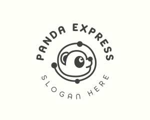 Futuristic Space Panda logo design