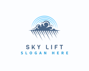 Rain Cloud Sky Weather logo design