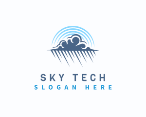 Rain Cloud Sky Weather logo design