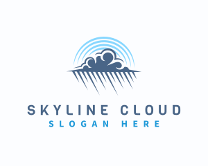 Rain Cloud Sky Weather logo design