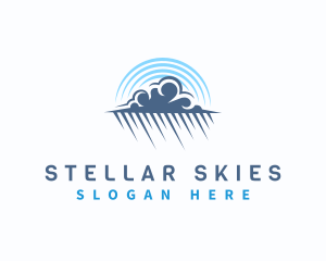 Rain Cloud Sky Weather logo design