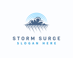 Rain Cloud Sky Weather logo design