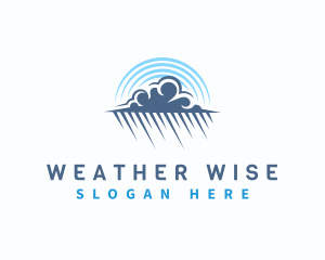 Rain Cloud Sky Weather logo design