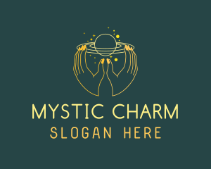 Mystical Planet Hand logo design