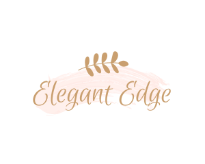 Elegant Leaf Cursive logo design