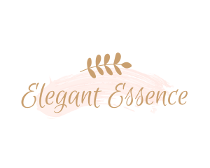 Elegant Leaf Cursive logo design