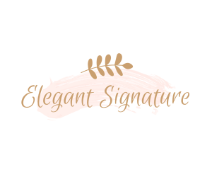 Elegant Leaf Cursive logo design