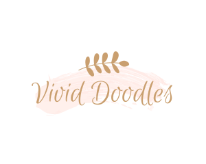 Elegant Leaf Cursive logo design