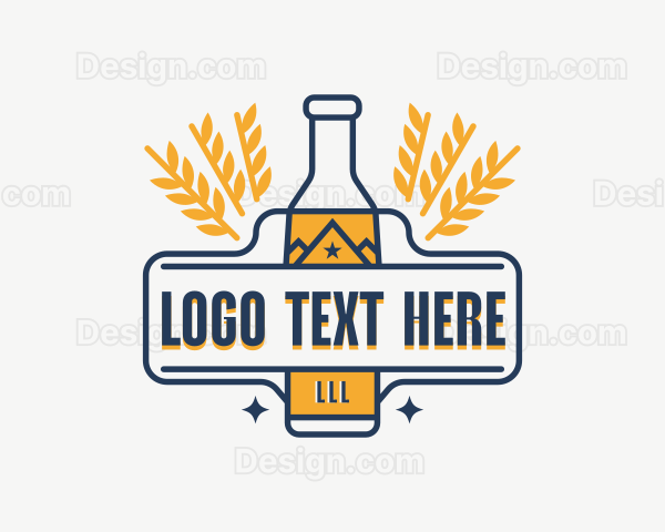 Wheat Beer Bottle Logo