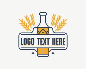 Wheat Beer Bottle Logo