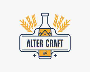 Wheat Beer Bottle logo design