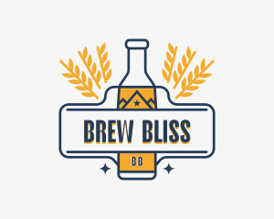 Wheat Beer Bottle logo design