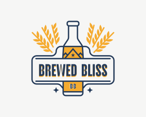 Wheat Beer Bottle logo design